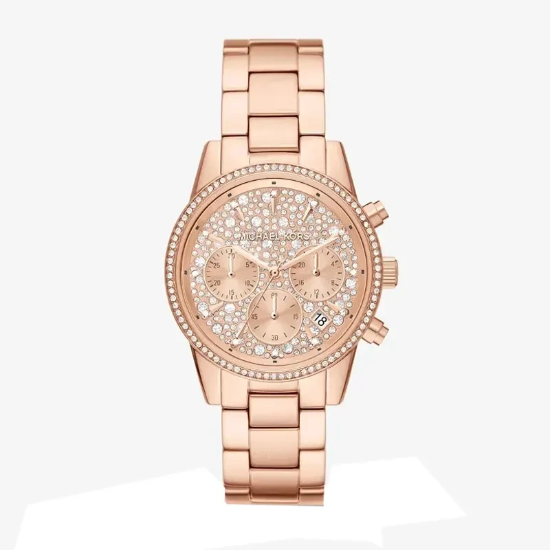 Michael Kors Ritz Rose-Gold Dial Ladies Watch- MK7302